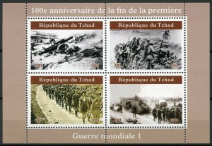 Chad Military Stamps 2019 MNH WWI WW1 End of World War I 4v M/S II