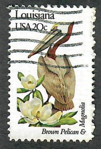 1970 Louisiana Birds and Flowers used single - perf 10.5 x 11