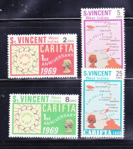 St Vincent 272-275 Set MNH Carabbiam Free Trade