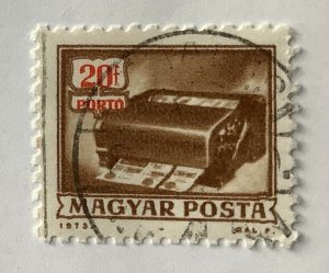 Hungary 1973 Scott J266 used - 20f, Money order cancelling machine