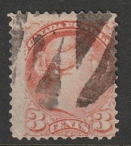 Canada Small Queen #37 ,  Fancy Cancel L621 , Clean Back  (~2031)