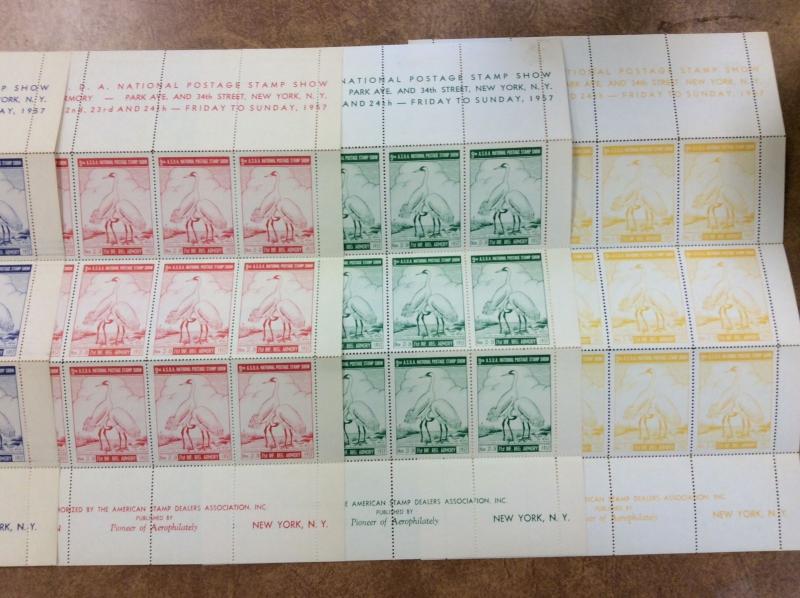 {BJ STAMPS} 9th ASDA National Show  Poster Stamps  NY 1957 LABELS Fullsheets!