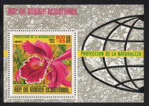 Equatorial Guinea ~ Semi- Postal ~ Protect Nature ~ Flower Souvenir Sheet ~ MNH