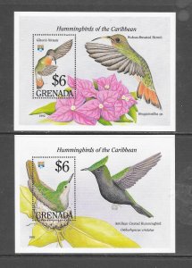 BIRDS - GRENADA #2081-2 HUMMINGBIRDS S/S MNH