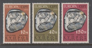 Cyprus 416-418 Coins on Stamps MNH VF