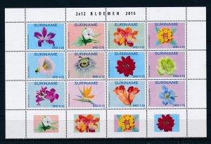 [SU2127] Suriname Surinam 2015 Flowers Set in sheet MNH