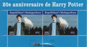 MADAGASCAR - 2022 - Harry Potter, Owl - Perf 2v Sheet - Mint Never Hinged