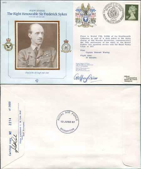 CDM2a RAF COMMANDERS SERIES Frederick Sykes Signed by Gp Capt G J Oxlee (M)