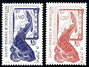 1986 St Pierre and Miquelon 540-541 Sea fauna