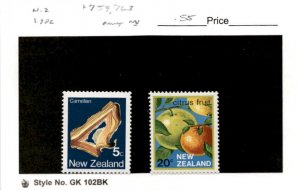 New Zealand, Postage Stamp, #759, 763 Mint NH, 1982 (AB)