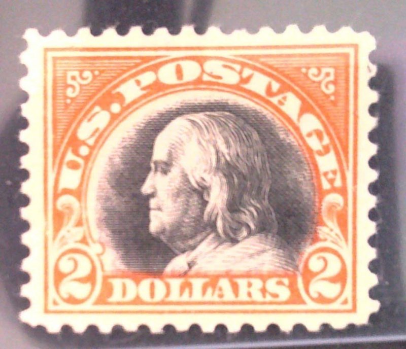 US Scott #523 - $2 Orange Red & Black - Franklin - OG - 2021 APS cert - 1918