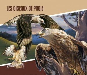 Niger - 2018 Birds of Prey on Stamps - Stamp Souvenir Sheet NIG18123b