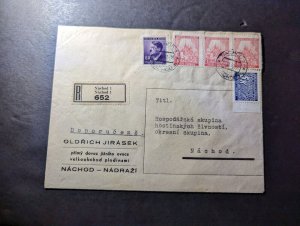 1942 Registered Germany Bohemia Moravia Cover Nachod Local Use