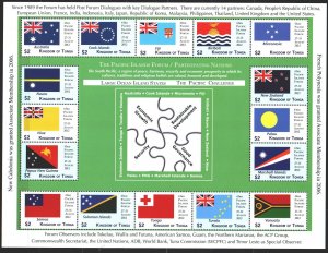 Tonga. 2012. Small sheet 1821-50. Oceania flags. MNH.