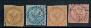 France French Colonies 1859 Used Stamps Scott 3-6 Mi 3-6 Imperial Eagle