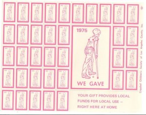 Crippled Childrens Society of LA - MNH sheet of 1975 Seals / Poster Stamps