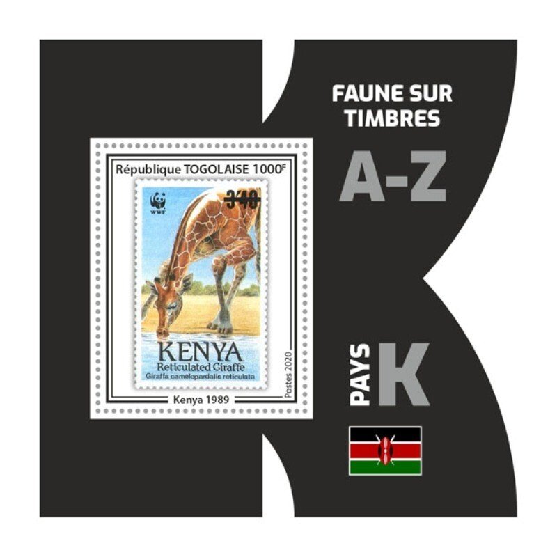 Togo - 2020 WWF Animal Stamp on Stamp - Stamp Souvenir Sheet - TG200226b01