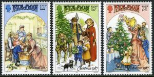 Isle of Man 344-346,MI 348-350,MNH. Christmas.Victorian family scenes.Dog, 1987