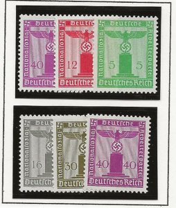 Germany 1938-42 Party  Officials 6 different  with or without watermark  MNH