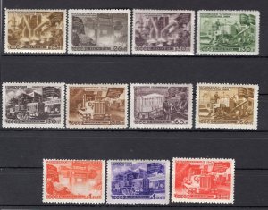 RUSSIA YR 1947,SC 1172-82,MI 1168A-78A,MLH,PERF.,RECONSTRUCTION