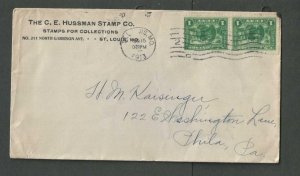 1913 St Louis Mo C E Hussman Stamp Co Sells Stamps For Collectors Has Pr #397---