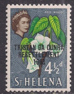 Tristan Da Cunha 1963 QE2 4  1/2d Ovpt Resettlement 1963 MM SG 59 ( E1389 )