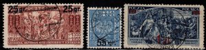 Poland Scott 284-286a Used surcharged stamp set