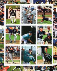 Tadjikistan 2000 Baseball Players/Marlins Sheetlet (9) Imperforated MNH