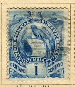 GUATEMALA; 1886 early pictorial issue fine used 1c. value