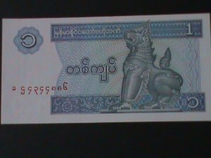 ​BURMA-1976-CENTRAL BANK-$1 KYAT UNCIR-VF-HARD TO FIND WE SHIP TO WORLDWIDE &. W