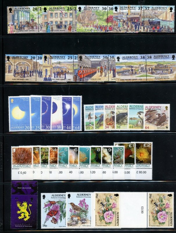 Alderney #1\\332 (AL065) Sets with some in Gutter Pairs, MNH, VF, CV$124.45