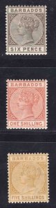 MOMEN: BARBADOS SG #100-103 1886 MINT OG H £274 LOT #66166