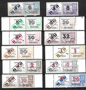 ISRAEL GOVERNMENT REVENUE ACCOUNTING TAX STAMPS SEPHACH. 1963, TAB, MNH