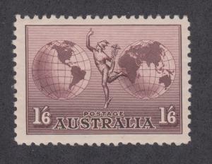 Australia Sc C4 MNH. 1934 1sh6p violet brown Mercury Air Post, perf 11 VF