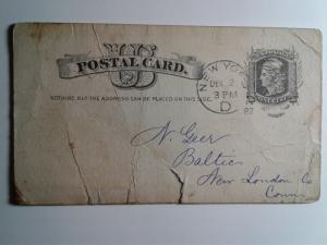 SCOTT # UX 7 USED POST CARD CANCELLED 1882 AMAZING !!