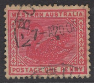 WESTERN AUSTRALIA SG139c 1912 1d CARMINE-RED USED