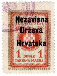 (I.B) Croatia Revenue : Duty Stamp 1D (Independent State)