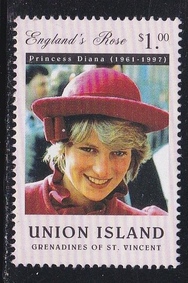 St. Vincent - Union Island, Diana, Princess of Wales, NH, 1/2 Cat.