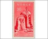 Norway NK 439 King Haakon VII- Regeringsjubileum 30 Øre Red