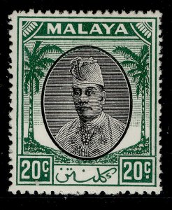 MALAYSIA - Kelantan GVI SG72, 20c black & green, M MINT.