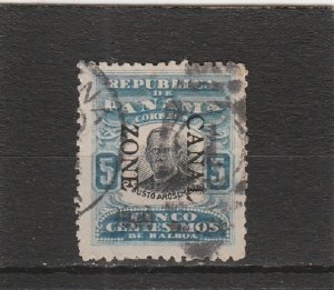 Canal Zone  Scott#  28  Used  (1909 Overprinted)