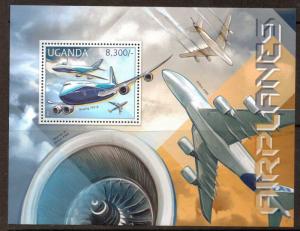 UGANDA 2012 AIRCRAFT SHEET MNH