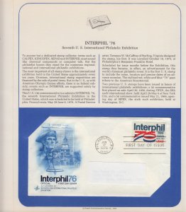 1976 Interphil Philatelic Exhibition Sc 1632 PCS info page with Art Craft cachet