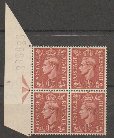 GB George VI  SG 487 UM  margin sheet 235825 