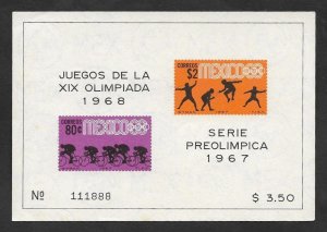 SE)1968 MEXICO  GAMES OF THE 19TH OLYMPIAD '68, FENCING 2P & CYCLING 80C,