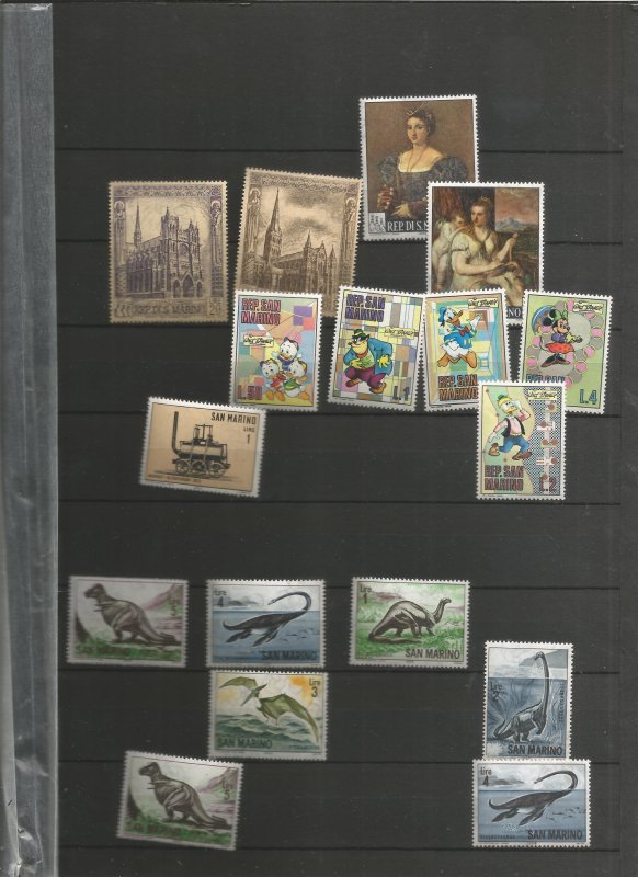 SAN MARINO COLLECTION ON STOCKSHEET, MINT/USED