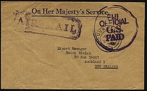 FIJI 1978 OHMS cover - large Official Paid handstamp ex Suva...............98440