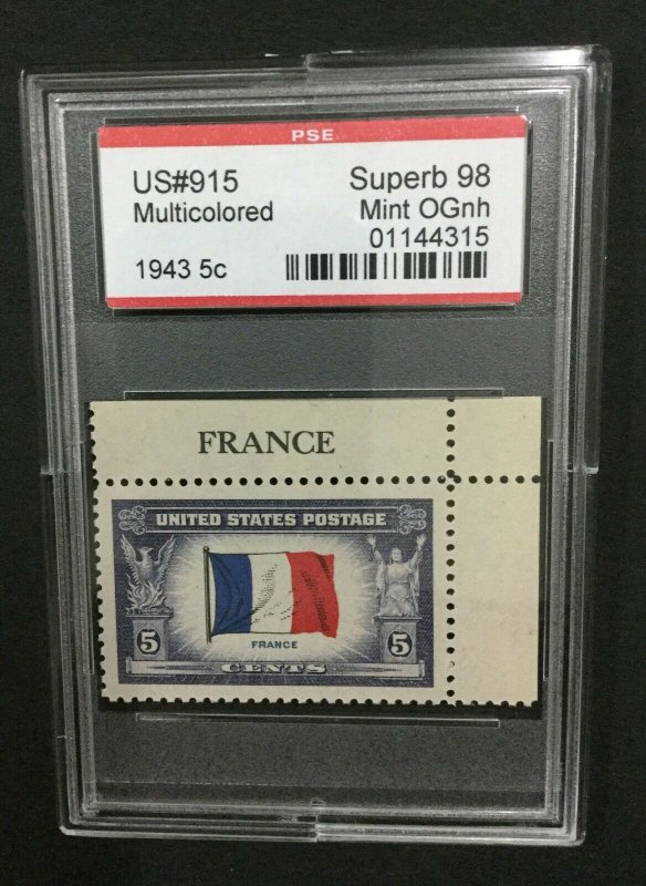 MOMEN: US #915 MINT OG NH **PSE GRADED CERT SUP-98** #31205