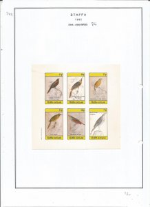 STAFFA - 1982 - Birds - Sheet - Mint Light Hinged - Private Issue