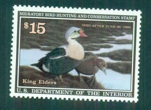 US #RW58, $15.00 King Eiders, NH, VF
